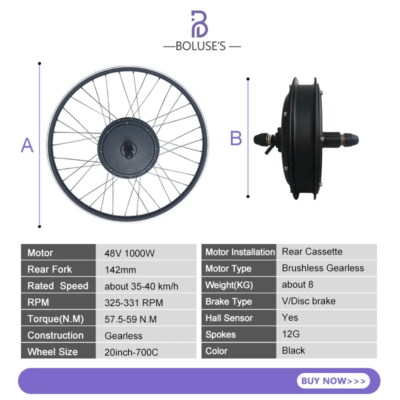 Verkauf Elektrische Fahrrad Conversion Kit 48V 1000W Bürstenlosen Hinten Kassette Hub Motor Rad 20-29 Zoll 700C EBike Wasserdicht Conversion Kit