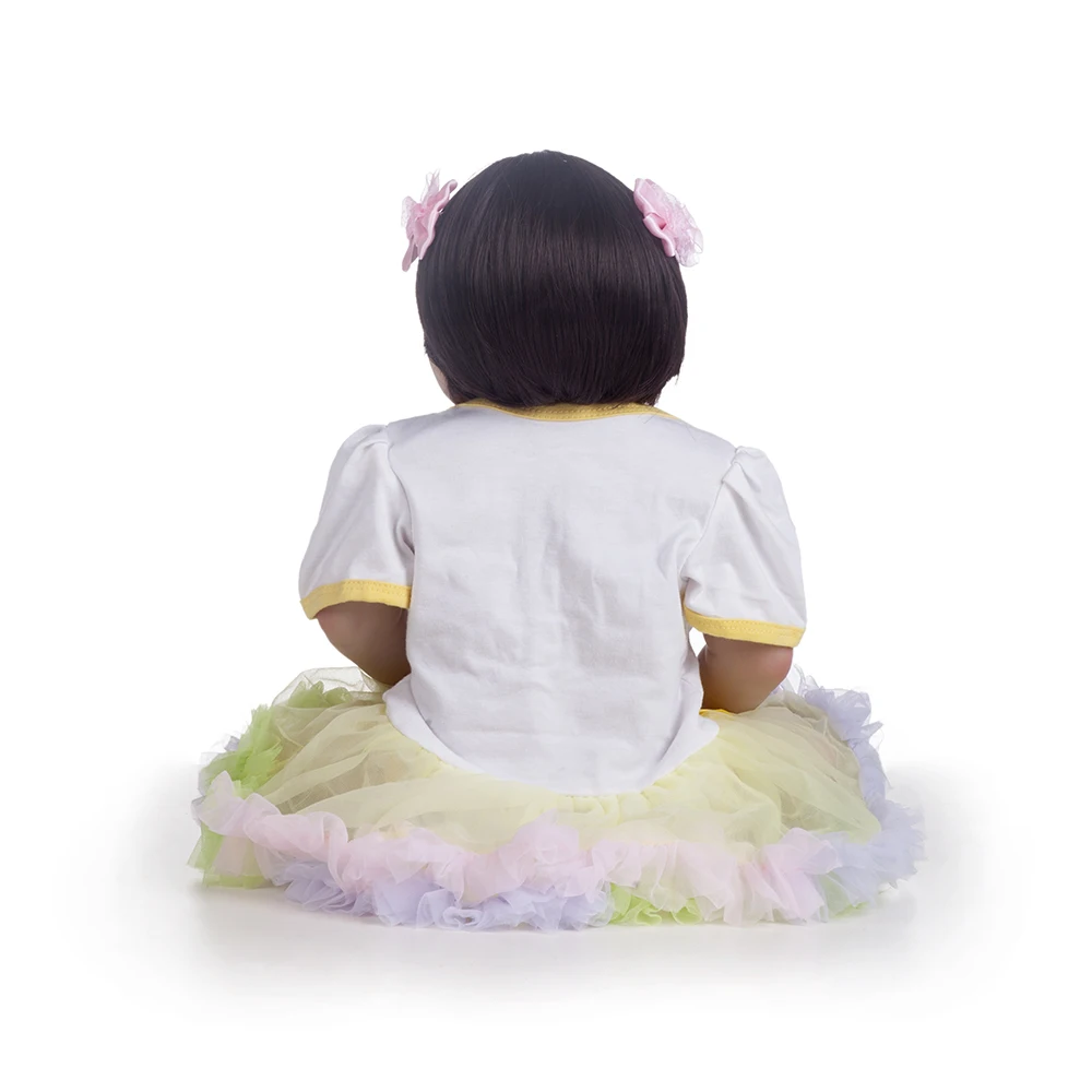 55 см полностью силиконовая кукла Реборн игрушка для новорожденного принцесса