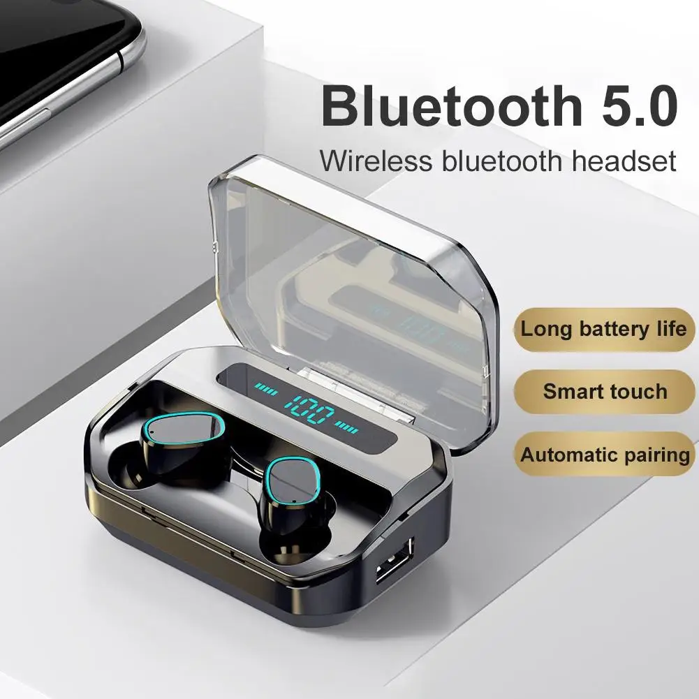 M8 TWS Bluetooth Беспроводные наушники с цифровым дисплеем водонепроницаемые