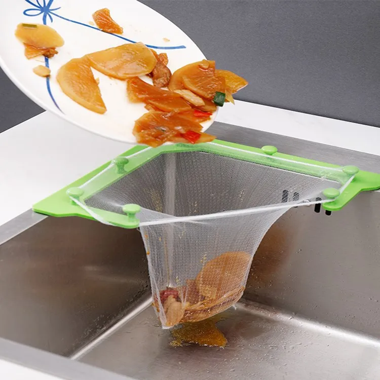 

Multifunctional Triangle Drainage Rack Kitchen Sink Special Filter Anti-blocking Funnel Leftovers Filter Hanging Net Drain Bag