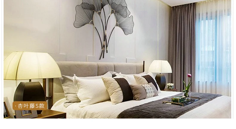 Decoracion habitacion железная художественная стена украшение Скандинавское украшение домашний листок гинкго Подвесной Настенный декор