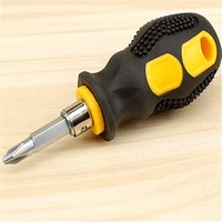 short handle screwdriver with plastic handle cross head screwdriver dual use small screwdriver