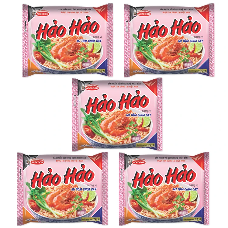 Лапша быстрого приготовления со вкусом креветки Hao (5 шт. по 75 г) - купить выгодной