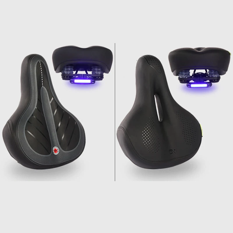Дышащее велосипедное седло с USB перезаряжаемым задним фонариком MTB шоссейное