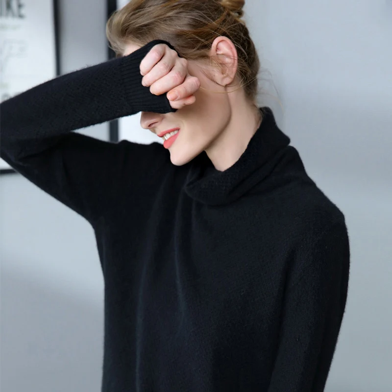 

100% натуральная кашемировая Женская водолазка осень зима свитера для женщин 2020 Корейский простой вязаный свитер Sweter Damski Zjt865