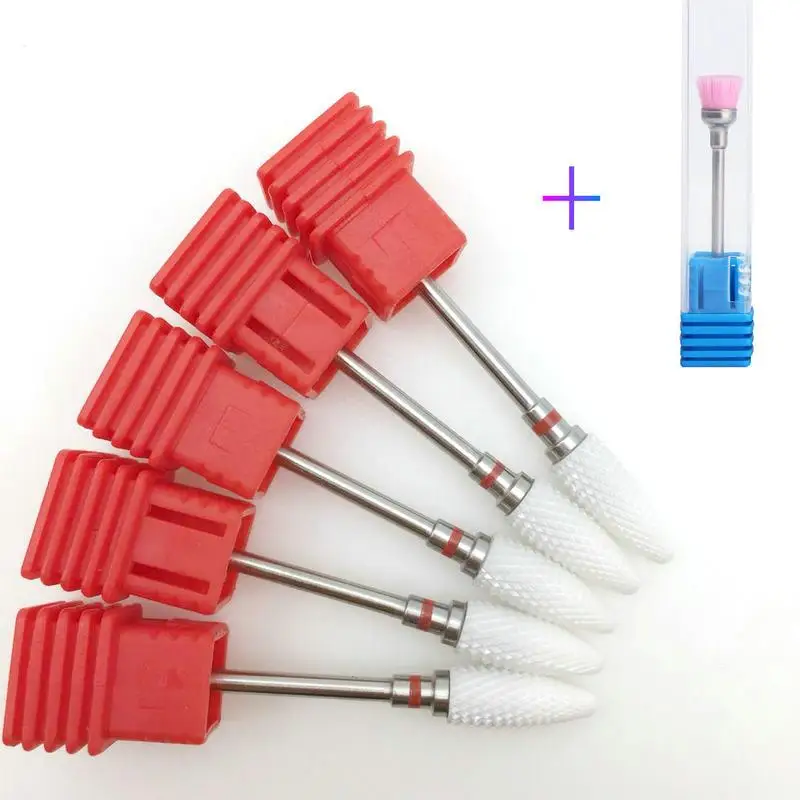 5 шт. керамические фрезы для ногтей Аксессуары маникюрной машины роторные