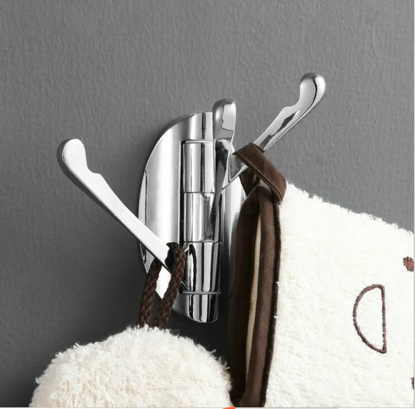 

1PC Bathroom 3 Robe Hook Coat Towel Rack Rotatable Zinc Alloy Towel Hooks Hangers Kitchen Bathroom Organizer Rack