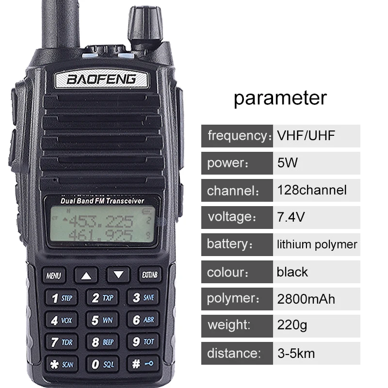 BaoFeng UV-82 рация Двухдиапазонная 136-174/400-520 МГц FM Ham двухстороннее радио УКВ УВЧ, охотничий трансивер, рация