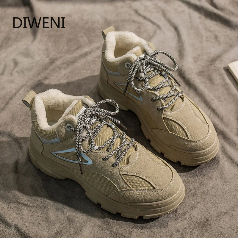 

Women Women Casual Sneakers Winter Sneakers Plush Fur Keep Warm Women Shoes Lace Up Female Shoes Comrfortable Shoes Women