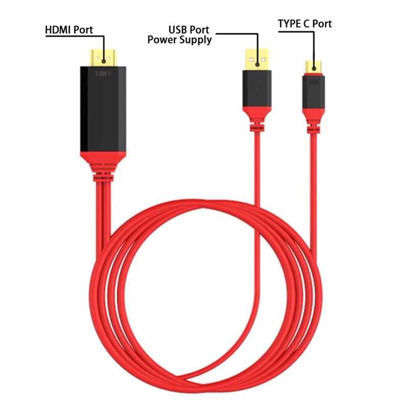 USB 3 1 Тип C к HDMI совместимый 2 м кабель адаптер конвертер Ультра HD 1080P 4k зарядка HDTV