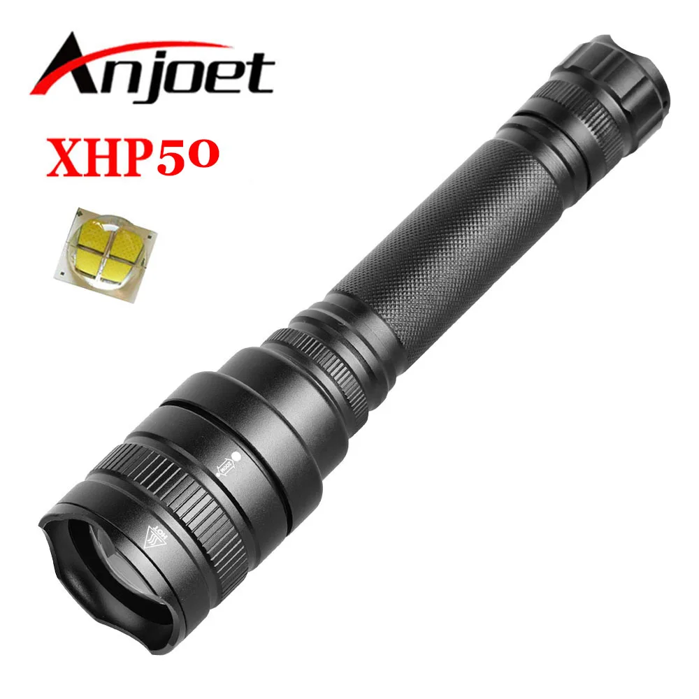 Светодиодный фонарик Anjoet xhp50 XHP70.2 ультра яркий масштабируемый водонепроницаемый