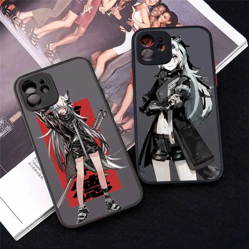 

Luxury cool Phone Case Matte Transparent for iPhone 7 8 11 12 s mini pro X XS XR MAX Plus Clear mobile bag Arknights Lappland