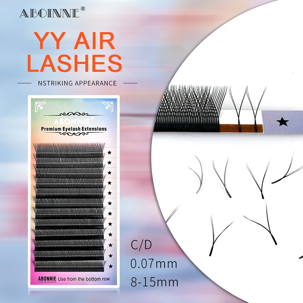 

Abonnie YY Eyelash Extensions Brazilian Premium Y-shaped Lashes Trays 2D Premade Fan Fast Fanning Volume Cilios