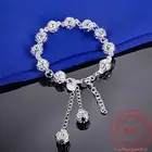Мужская Серебряная цепочка 925, полые 10 мм браслеты с шариками, браслеты с бусинами, вечерние Ретро ювелирные изделия, аксессуары для женщин, подарки