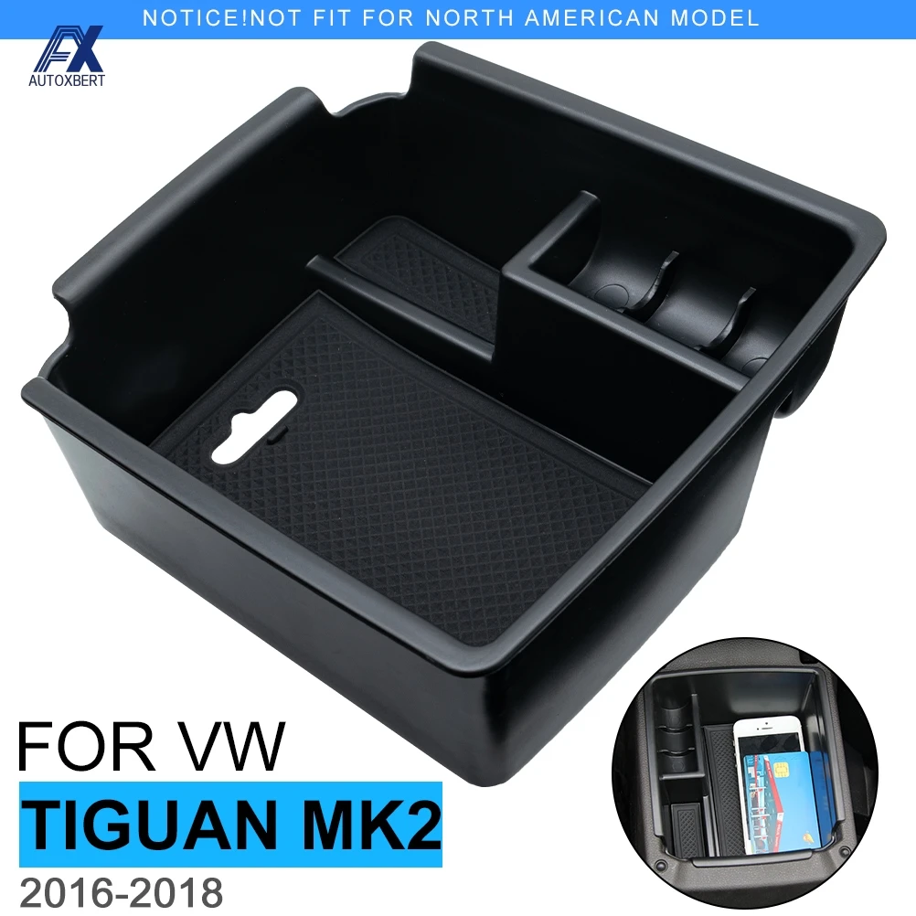 

Органайзер для центральной консоли для Volkswagen VW Tiguan Mk2 Allspace, подлокотник, контейнер, лоток, автомобильные аксессуары 2017 2018