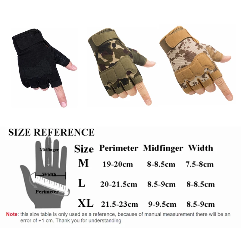 

Military Half Finger Tactical Gloves Army Men's Fingerless Gloves Outdoor Hunting Airsoft Shooting Cycling Fishing Swat Combat