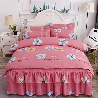 Водонепроницаемая юбка на кровать с цветочным принтом эластичная повязка