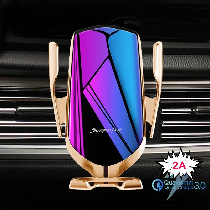 Автомобильный держатель телефона для iPhone XS samsung s10 a50 a70 Быстрая зарядка Carregador Sem Fio