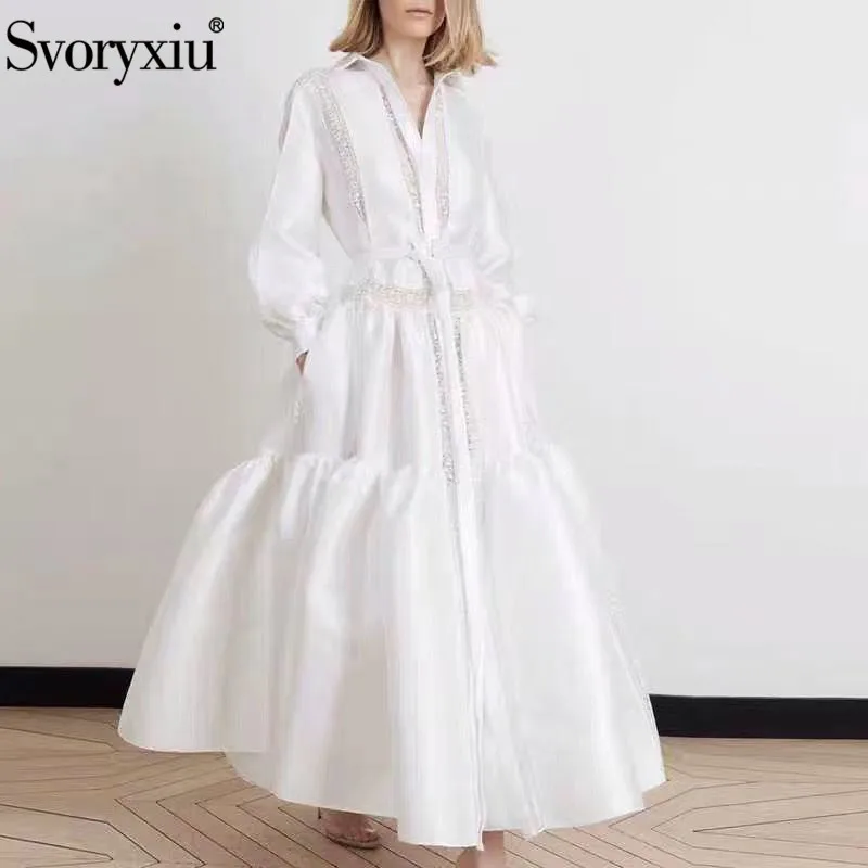 Svoryxiu подиумная дизайнерская Осенняя элегантная женская одежда с длинными