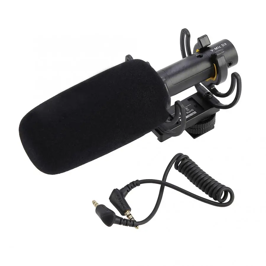 Черный Aputure Deity V-Mic D3 конденсаторный микрофон профессиональная студийная камера Микрофон с 3,5 мм аудио интерфейсом беспроводной микрофон - Цвет: Черный