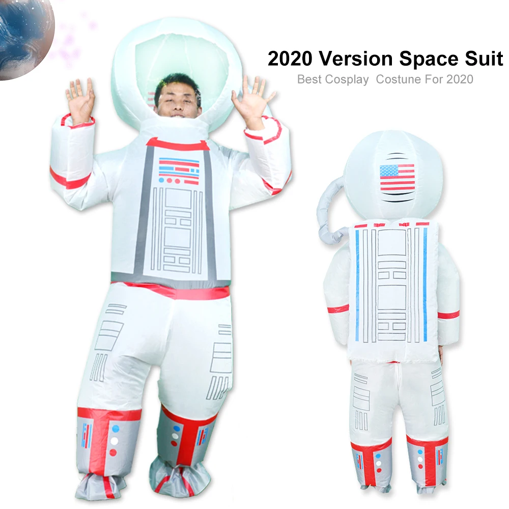 Костюм астронавта для мужчин и женщин надувной t-образный шлем карнавала косплея