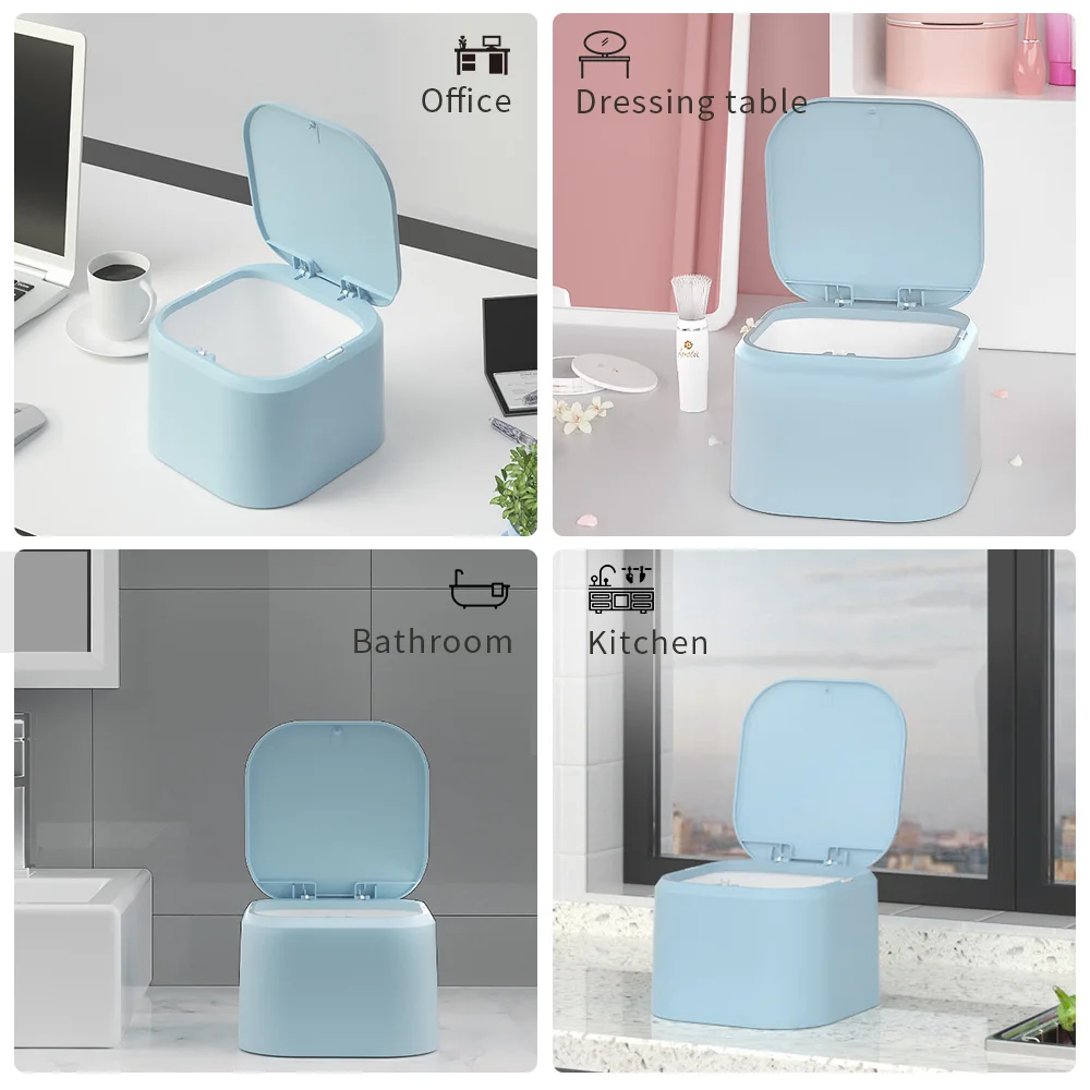 Контейнер для мусора с выдвижным ящиком типа пуш ап маленький Квадратный