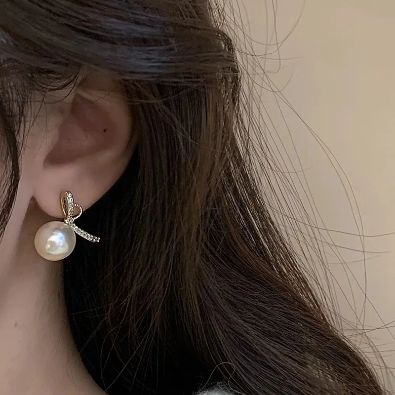 

Fashion Knot Pearl Earrings For Women Korean Style Delicate New Jewelry Brincos Simple All Match