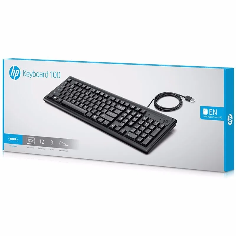 HP K100 игровая клавиатура в офис USB кабельная настольных внешний плоская