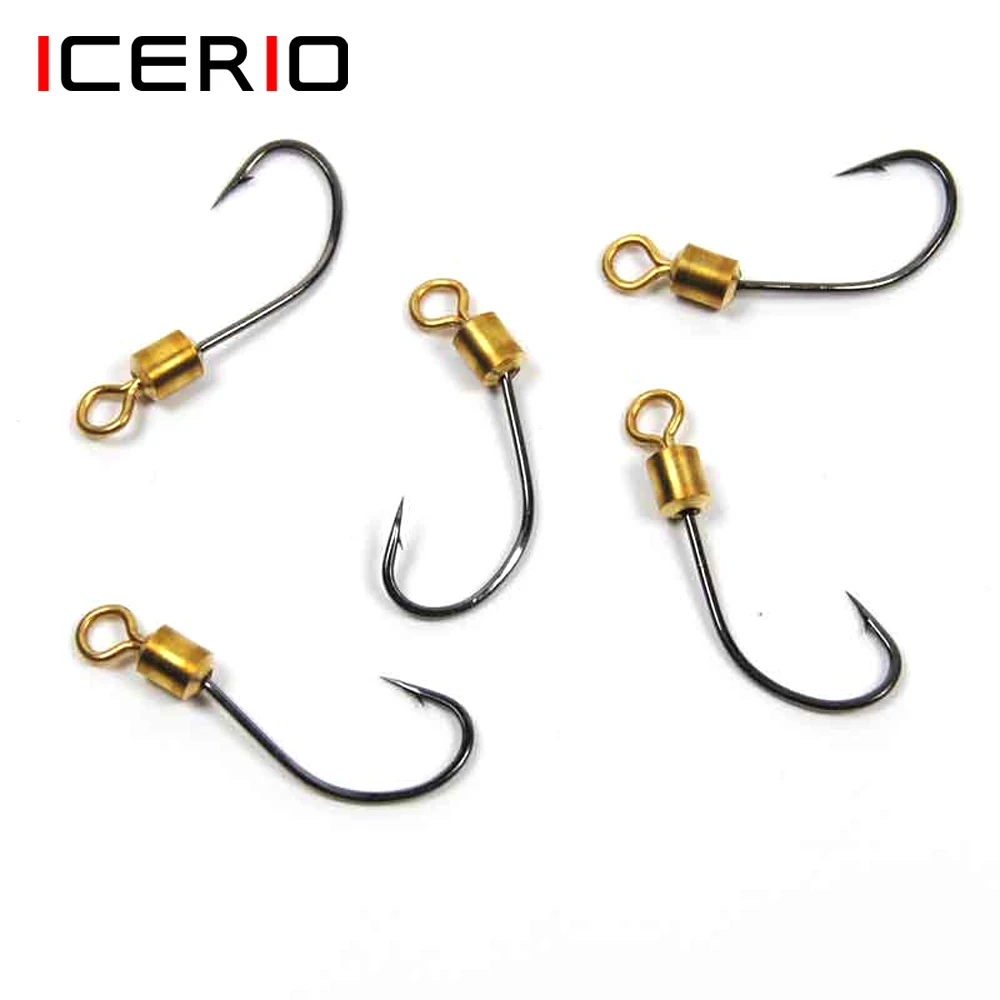 Лидер продаж рыболовный крючок ICERIO [50 шт.] с вращающимся вертлюгом и острыми