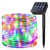 100200 leds solar powered rope tube string lights outdoor waterproof fairy lights garden garland for christmas yard decoration