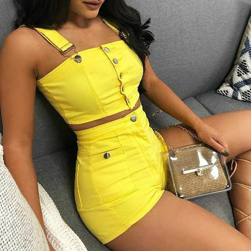 Сексуальные джинсовые короткие женские летние обтягивающие Клубные комбинезоны