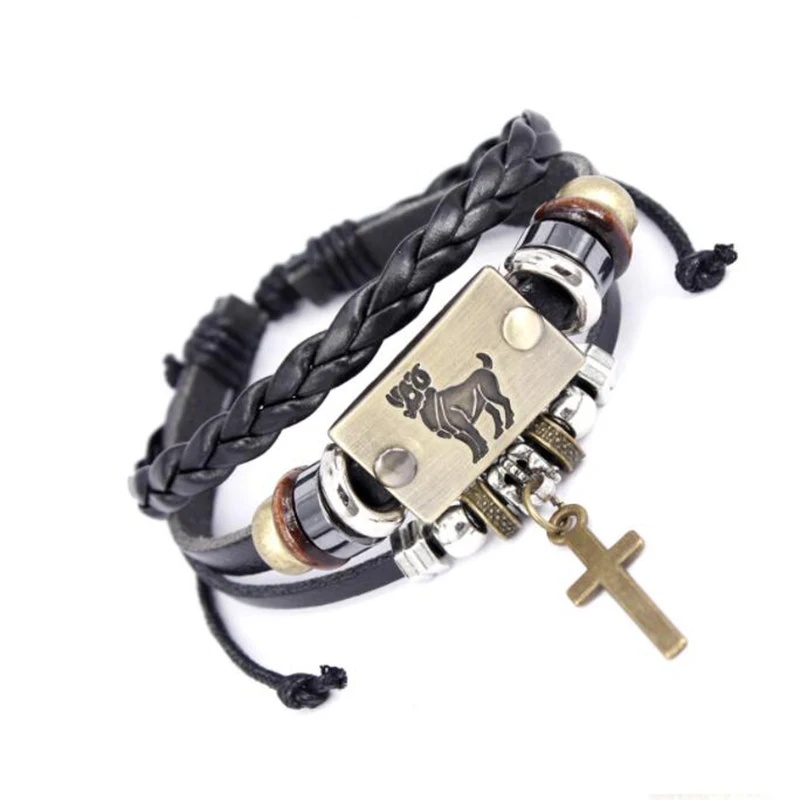 Прямая доставка лидер продаж Европейский стиль 12 знаков созвездий браслет с