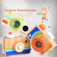 cute kaleidoscope camera wooden toy kid decor photography montessori learning early educational simulation toys best gift