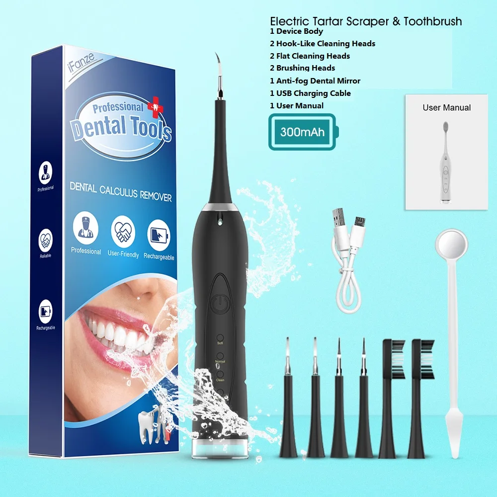 

Dental calculus remover, Electric Portable Oral Irrigation teeth whitening Tartar Scraper Oral Hygiene Brush, Mirror, Dentist