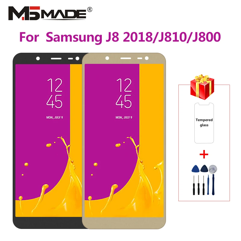 Регулируемый J810F ЖК-дисплей для samsung Galaxy J8 Экран J800 J800FN J810F J810Y J810 ЖК-дисплей с сенсорным экраном дигитайзер дисплей в сборе