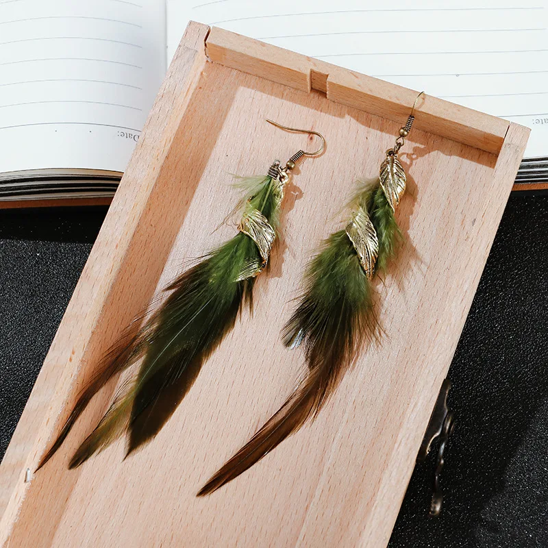 

Exaggerated Personality Irregular Feather Long Asymmetric Dangle Drop Earrings Tassel Earring Women Jewelry Summer Holiday