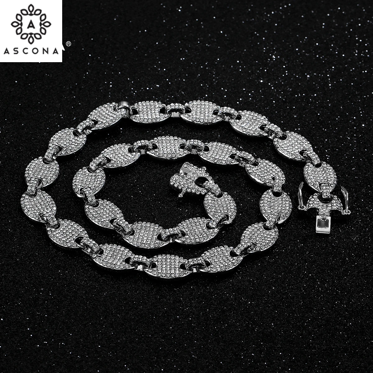 

Ice Out Cuban Chain Men's Necklace Hip Hop Rapper Accessories Jewelry Gifts