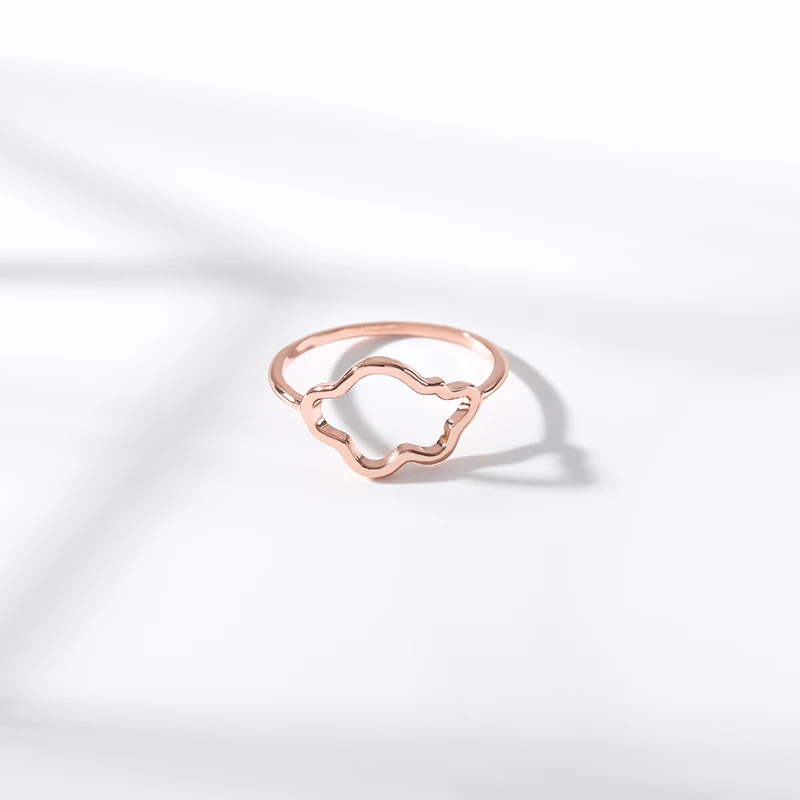 2019 индивидуальное кольцо с неравномерным узором Золотое из розового золота