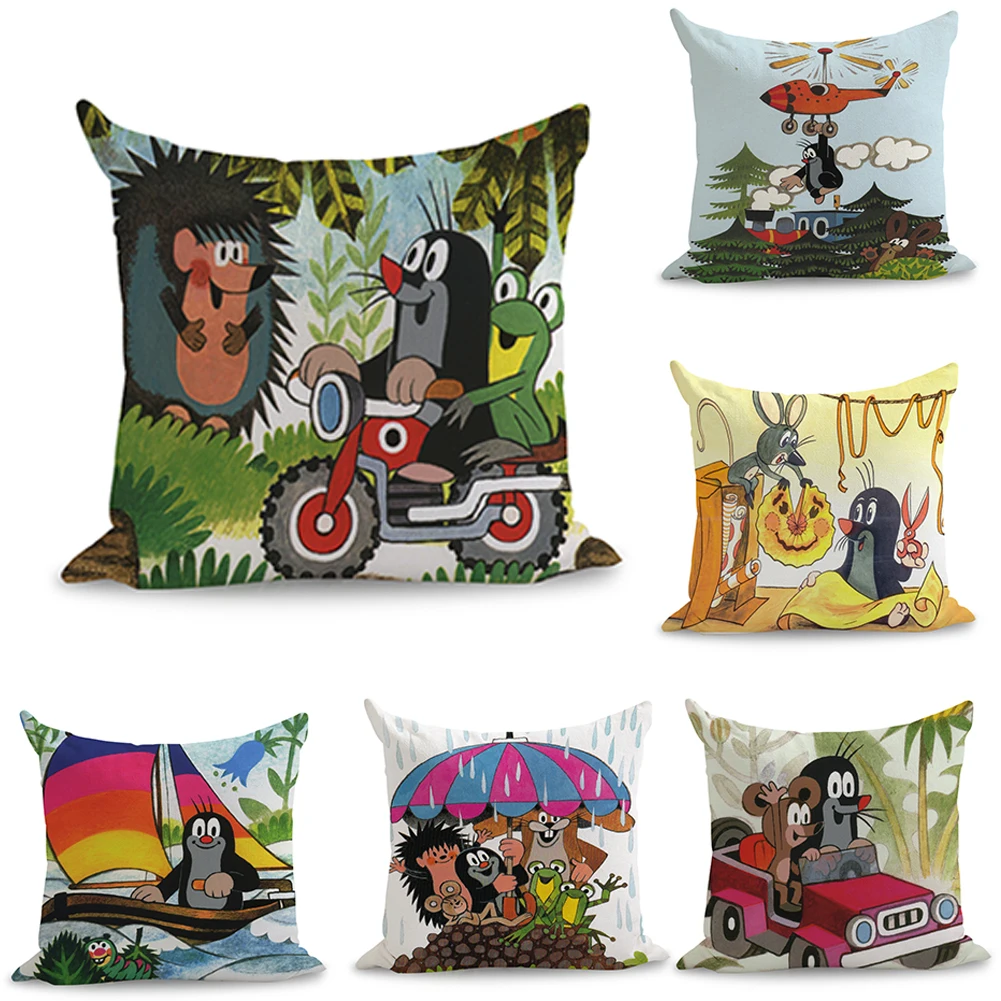 Чешская с героями комиксов крот моль Подушка евро крышки декоративные массажер