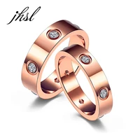 new 2021 lovers couples men women wedding rings rose gold color stainless steel valentines day gift size 5 6 7 8 9 10 11 12