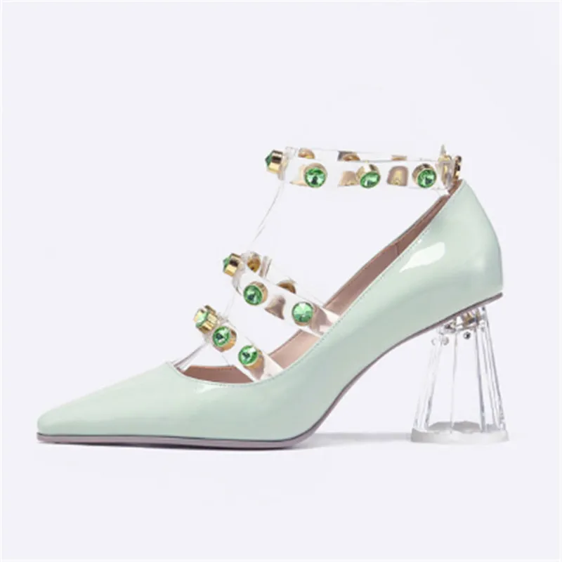 Новинка весенне-летние туфли на высоком каблуке с острым закрытым носком