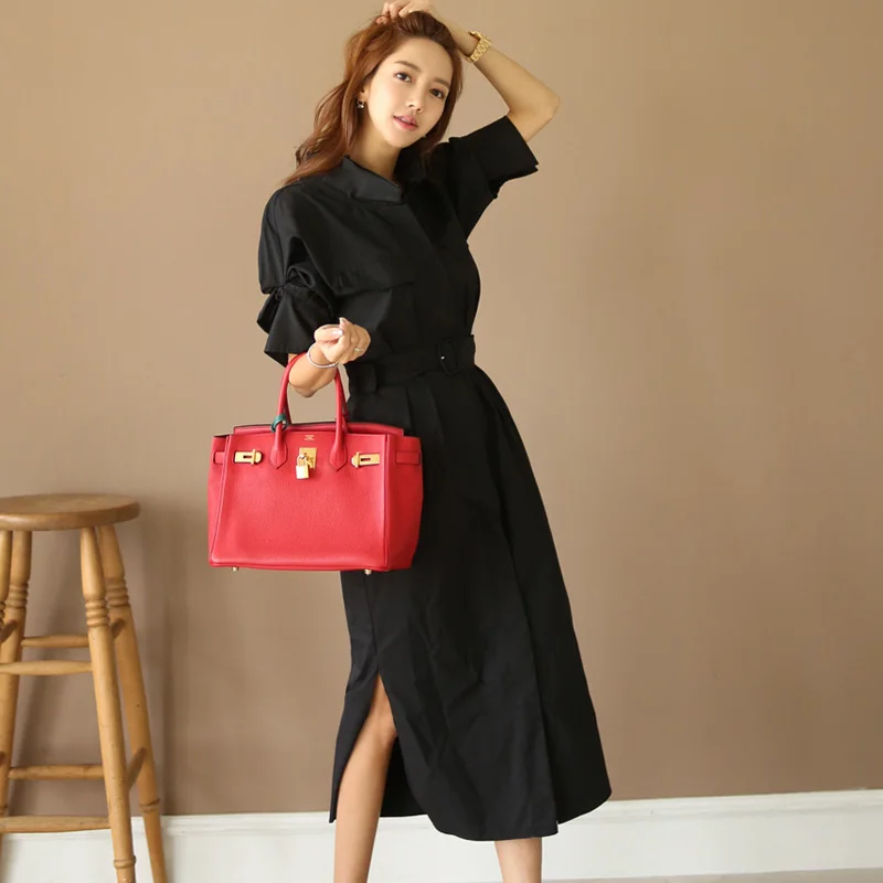 HAMALIEL/Новинка 2019 года осеннее женское офисное платье Модный армейский зеленый