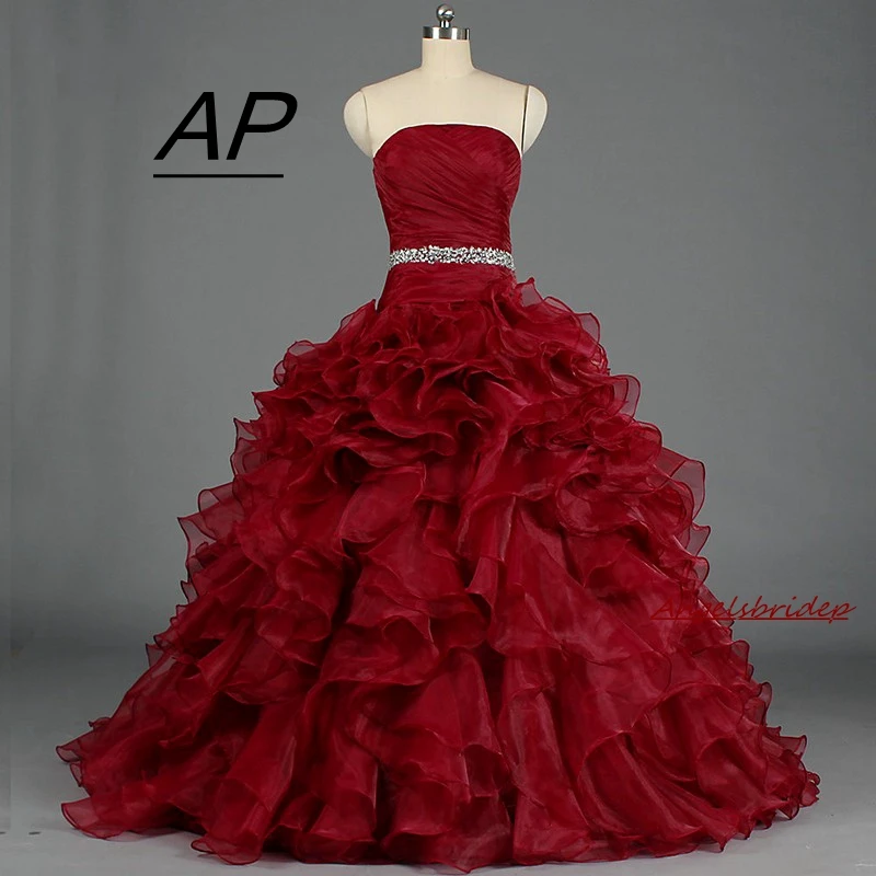 ANGELSBRIDEP с открытыми плечами из органзы бальное платье Пышное Платье Элегантный 2021