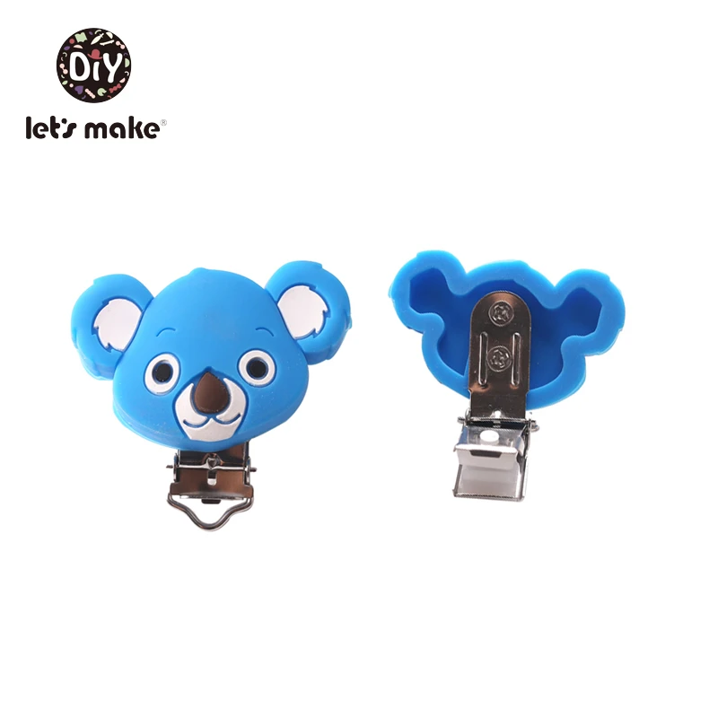 Koala Deep Blue Let's make/1 шт. силиконовый Прорезыватель для зубов, зажимы для соски, жемчужные силиконовые бусины, круглая звезда, зажимы для пустышки, уход за зубами, Детские аксессуары - Цвет: Koala Deep Blue