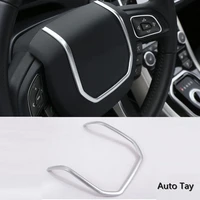 abs chrome steering wheel decorative strips cover trim stickers for landrover range rover evoque interior accessories 2012 2018