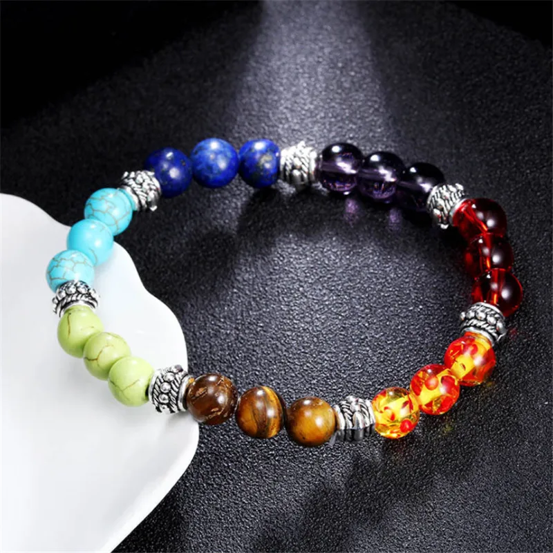 Dorp Shipping Natural Stone Beads Bracelets for Women Men Yoga Buddha Player 7 Chakra Bracelet femme Jewelry Christmas Gifts | Украшения и