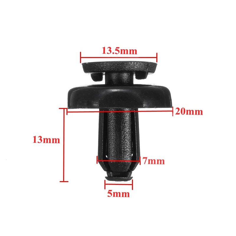 20 шт./компл. авто крепежа на заколках 7 мм черный радиатор накладка двигатель