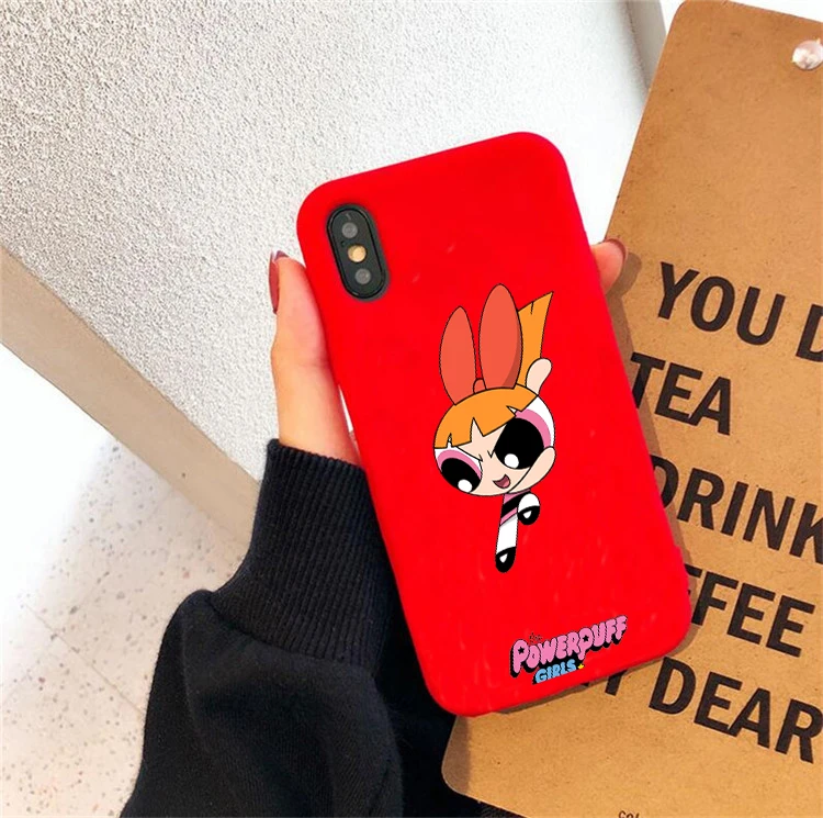 DHSR-24017 Милый Powerpuff телефон для девочек чехол для iPhone 7 X XS MAX XR 8 6 6s Plus 11Buttercup Bubbles карамельный цвет мягкая задняя крышка - Color: DHSR-24017
