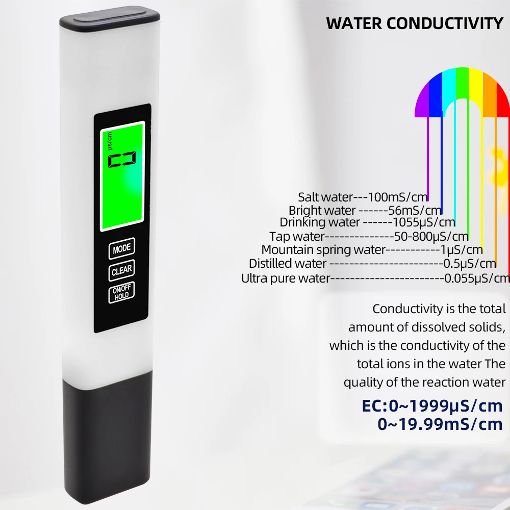 

Digital TDS EC Meter Temperature Tester Handheld Water Quality Measurement For Wine Aquarium Pool Pen Tester Tool 40% Off