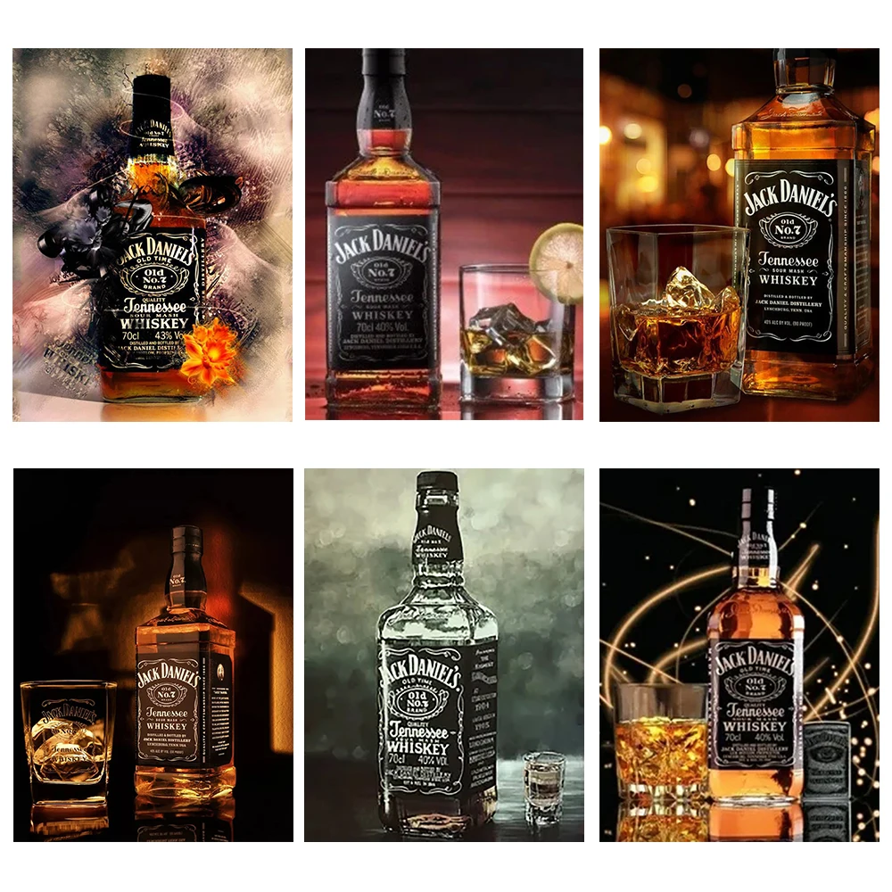 

QIZITENG 5D DIY Diamond Painting Full Square/Round Whiskey Diamond Mosaic Embroidery Cross Stitch Personality Home Decoration
